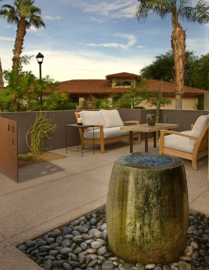 mediterranean landscape by Exteriors By Chad Robert