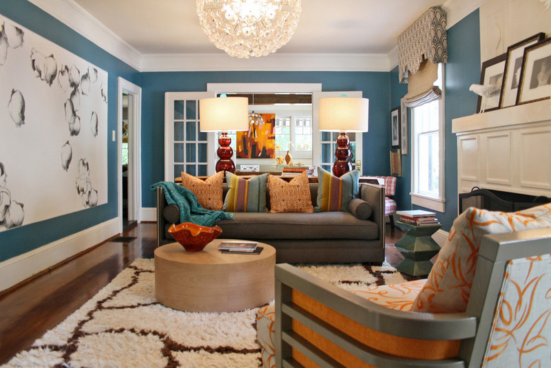eclectic living room by Lucy and Company