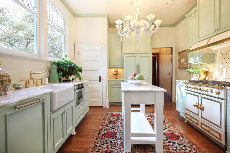 Victorian Kitchen by Garrison Hullinger Interior Design Inc.