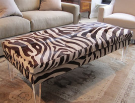 Ottoman on Zebra Print Bench  But Want Colors To Be Choc Brown And Bronzy