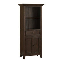 Hillsdale - Hillsdale Tuscan Retreat Open Top Display Cabinet in Rustic Mahogany - Hillsdale - Curio Cabinets - 4793903W - Tuscan Retreat TM accent pieces are authentic artisan interpretations of old world and cottage furniture.  Each piece is crafted from new and restored timbers to give it the appearance of a century old treasure.  The finished are hand prepared from the sanding and scrapping to the final steps.  Featuring solid wood throughout and old world cabinet construction.  Every detail is designed to bring you years of enjoyment.
