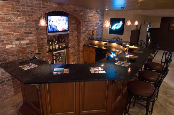 Traditional Home Bar by Meridian Construction