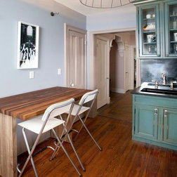 Kitchen Cabinets  York on Color Gives A Row House Kitchen Panache  While A Clever Fold Up Table