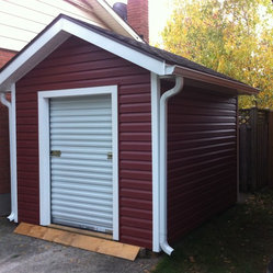 This mini-garage was built for a client who wanted a simple storage