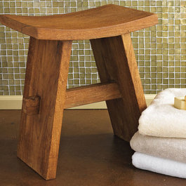 Teak Bathroom Vanity on Spa Like Atmosphere For Guests By Placing This Teak Stool At Wallpaper