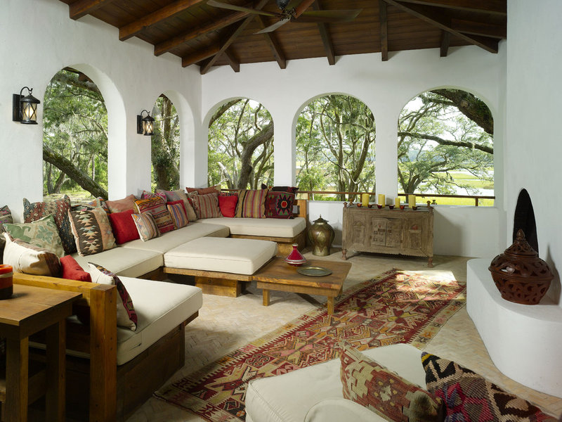 Mediterranean Porch by Summerour Architects