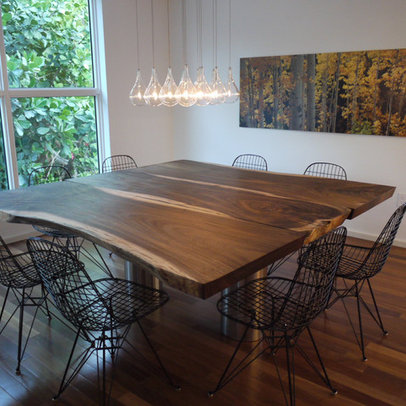 Dining Room Lighting Ideas on Miami Home Wood Dining Table Design Ideas  Pictures  Remodel And Decor