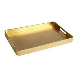 Gold Lacquered Tray - Place this gold tray on an ottoman or end table ...