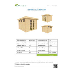 Shed / Pool House - ECO Garden Sheds. All natural wood 10 x 10 Modern 