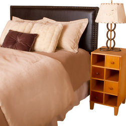 Great Deal Furniture - Alonzo Brown Leather Headboard - The Alonzo