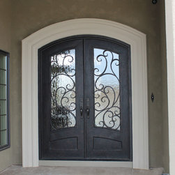 Lite Arch Top Double Door - 3/4 lite arch top double door. Santa 