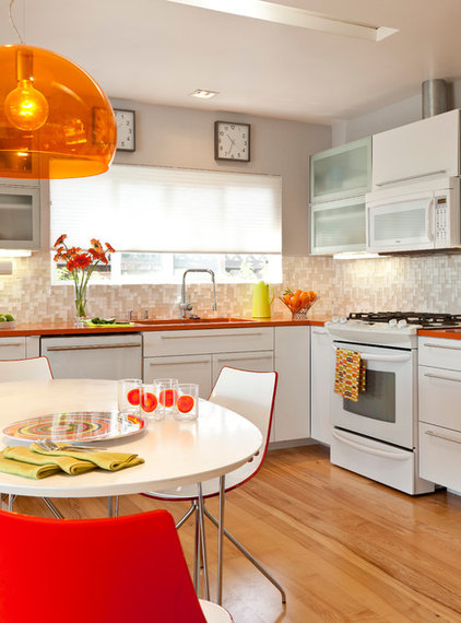 midcentury kitchen by Kropat Interior Design