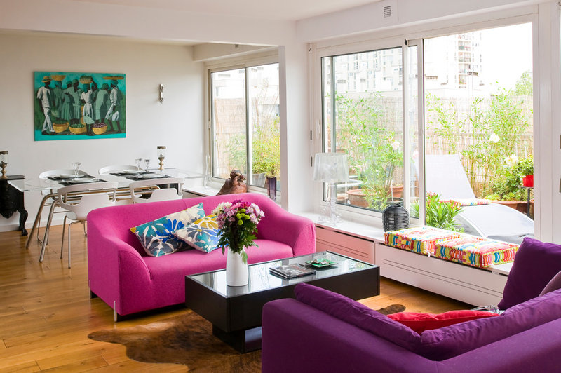 Eclectic Living Room by Manuel Sequeira Architecte D.P.L.G