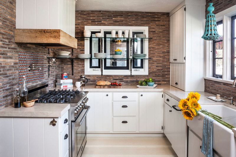 eclectic kitchen by lisa gutow design