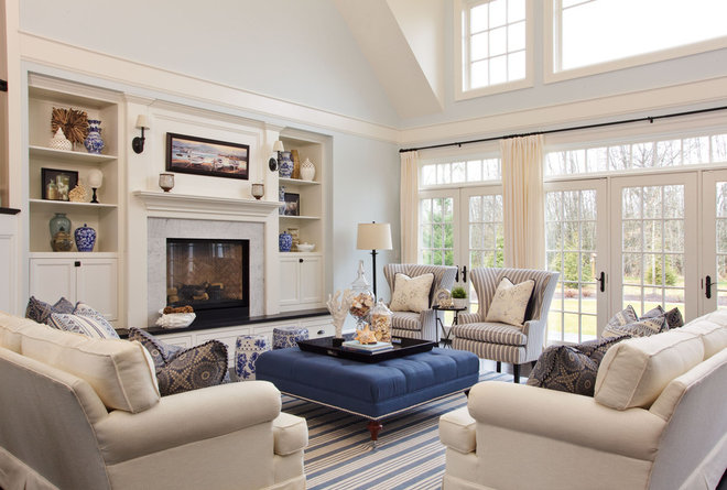 beach style living room by Garrison Hullinger Interior Design Inc.