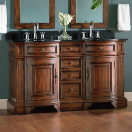 Bathroom Vanity Single Sink on Belle Foret Double Basin  Granite Top Bathroom Vanity Sink