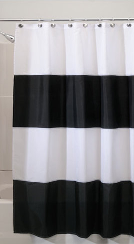 Black And White Horizontal Striped Shower Curtains