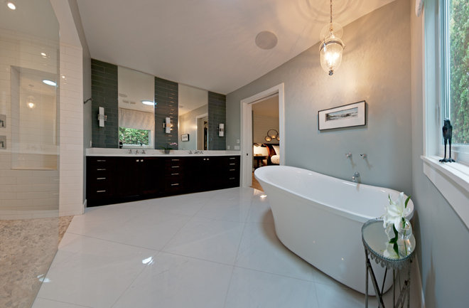 transitional bathroom Finding a Vintage Vibe with New Construction in Kelowna, BC