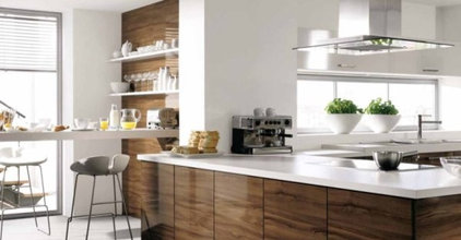 Kitchen Peninsula Ideas on Have Your Shining All White Kitchen And Warmth Too  With This Natural