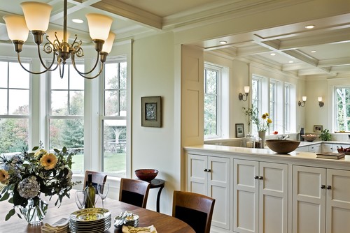 Shingle style home in Hanover NH traditional dining room