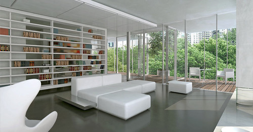 Dirk Denison Architects modern living room