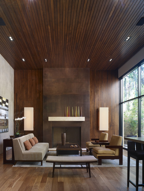 William Hefner Architecture Interiors & Landscape  balancing wood tones
