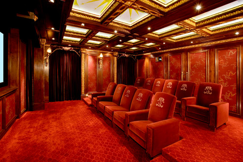 traditional media room by Interior Designer -Mark Cravotta