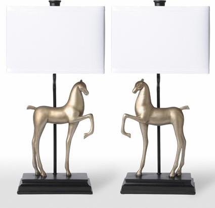Barbara Cosgrove Lamps Two Horses Table Lamps eclectic table lamps