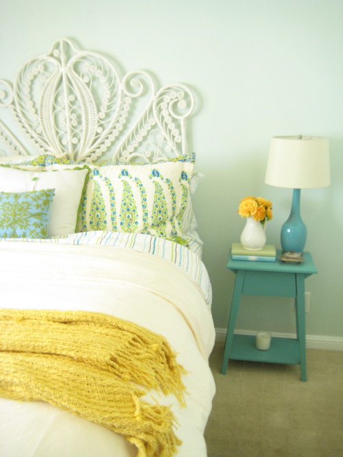 Light Turquoise Bedroom eclectic bedroom