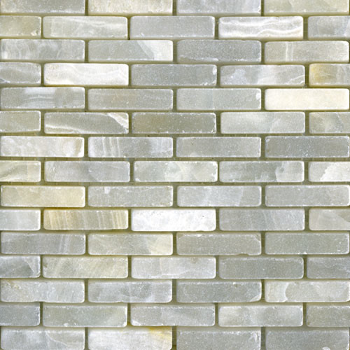White Onyx Mini Brick Tumbled modern kitchen tile