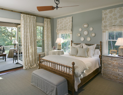 Classic Southern Shingle Style Home on Lagoon traditional bedroom