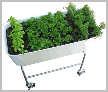 Rolling Patio Vegetable Planter traditional outdoor planters