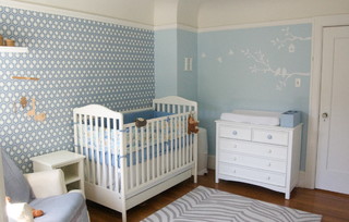 Blue nursery by Four Walls and a Roof contemporary kids