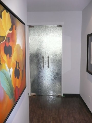 Modern Front Doors  Glass on Glass Door These Doors Have A Wild Silvery Sheen To The Glass I