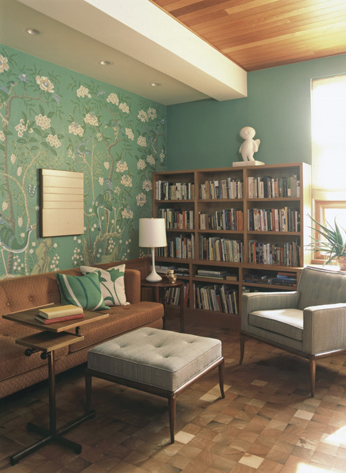 wallpaper ideas for living room. modern living room by Dufner