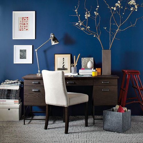 Blue office eclectic home office
