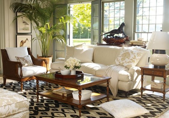 Williams Sonoma Home Spring 2009 British Colonial tropical living room