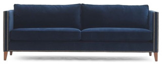 blue fustian sofa, blue sofa
