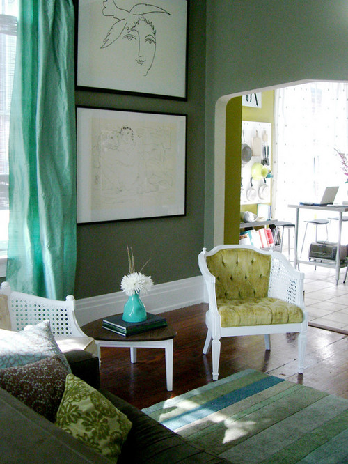 eclectic green livingroom eclectic living room