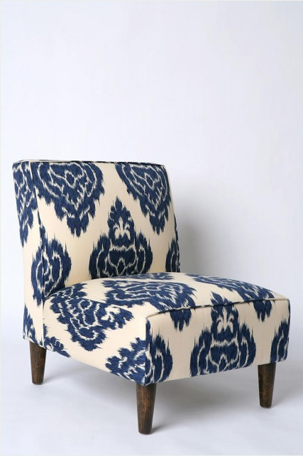 Indigo Ikat Slipper Chair eclectic chairs