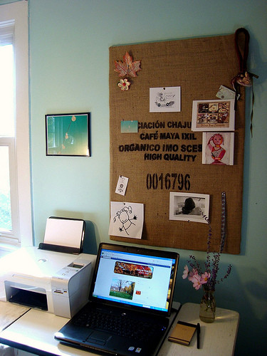 coffee sack inspiration/cork board on Flickr - Photo Sharing!  
