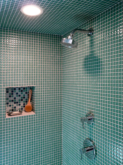 Klopf Architecture - Glass Tile Shower modern bathroom