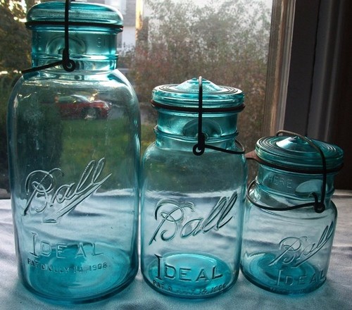 15 Vintage Blue Ball Jar Pints by Mattlaurajones traditional food containers and storage