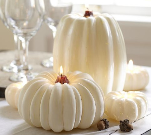 White Pumpkin Candle candles and candle holders