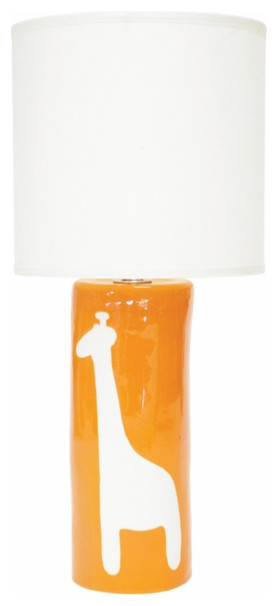 Orange Giraffe Silhouette Personalized Ceramic Cylinder Lamp modern children lighting