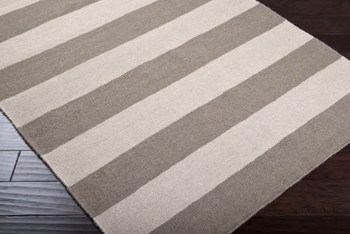 Gray + Ivory Striped Rug modern rugs