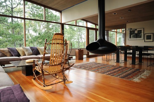 Mid-Century Modern Addition, Truro modern living room