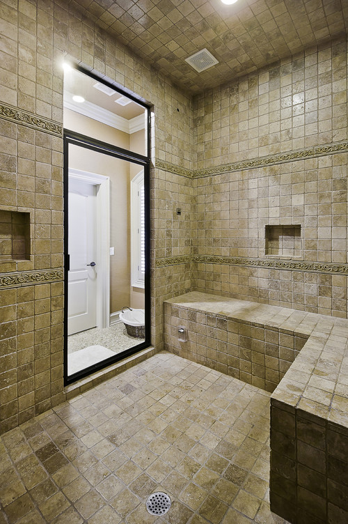 Spa Shower with Steam bath traditional bathroom