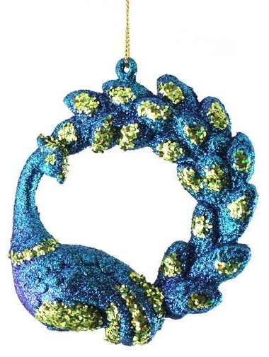 Divine Regal Peacock With Deluxe Curved Tail Christmas Ornament 499 