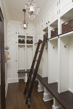 Mudroom with Library Ladder traditional entry